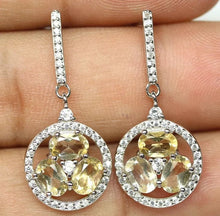 Load image in the gallery viewer, Trio Citrine and White Topaz Earrings