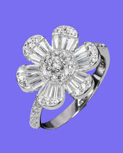 Cargar imagen en el visor de la galería, Anillo Flor Topacio Blanco
