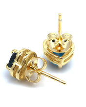 Cargar imagen en el visor de la galería, Aros Corazón Topacio London Blue y Topacio Blanco
