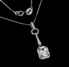 Load image in gallery viewer, Aquamarine and White Topaz Pendant