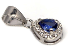 Load image in the gallery viewer, Tanzanite and White Topaz Drop Pendant