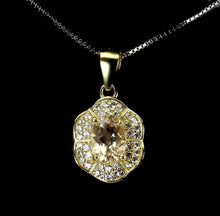 Load image in the gallery viewer, Morganite and White Topaz Pendant