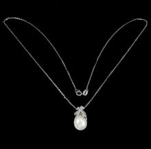 Load image in the gallery viewer, River Pearl and White Topaz Pendant