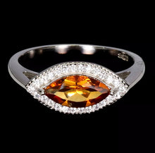 Load image into gallery viewer, Citrine and White Topaz Ring