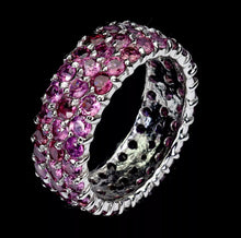 Load image in gallery viewer, Triple Rhodolite Infinity Ring