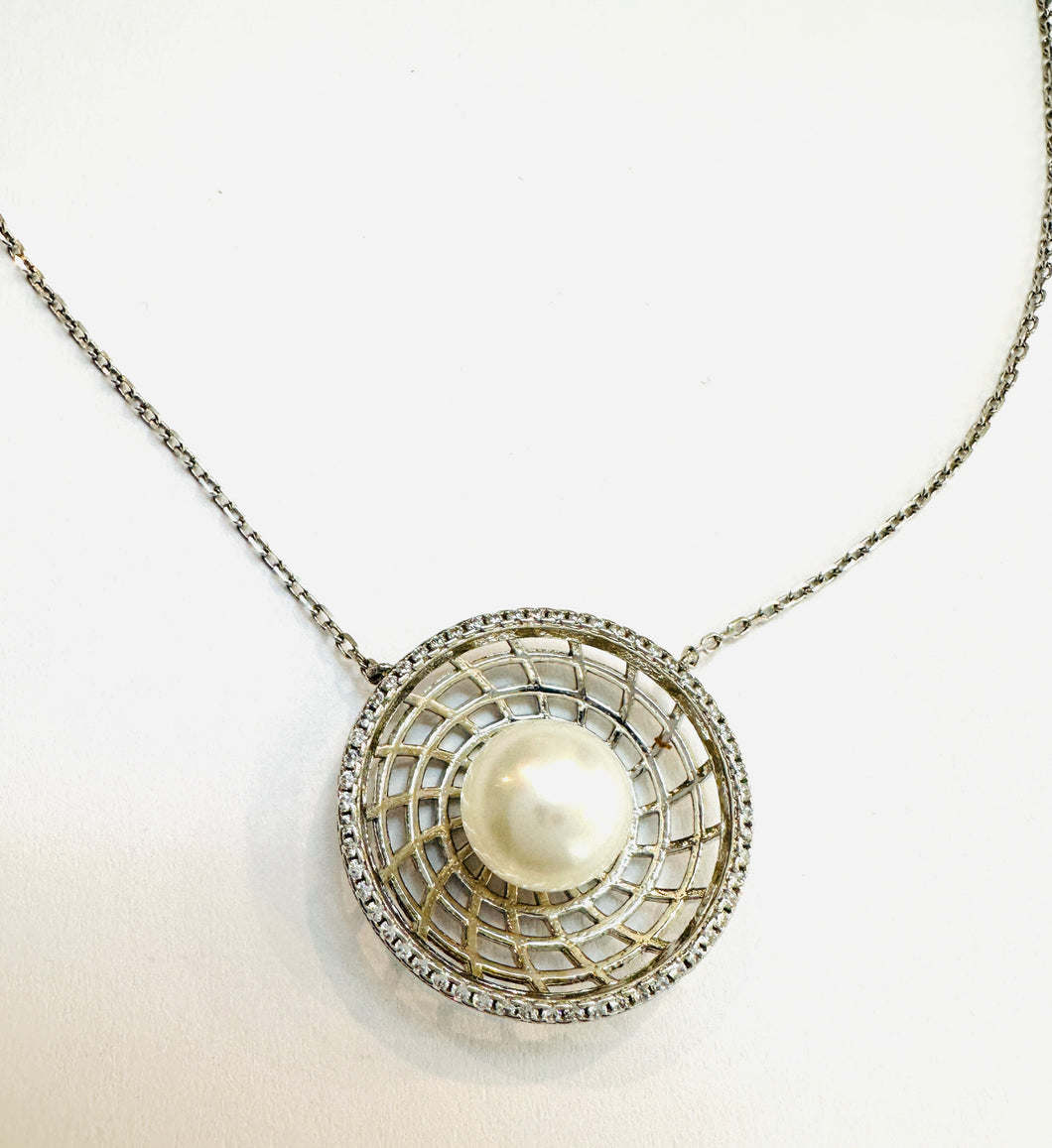 Collar Perla de Río y Topacio Blanco