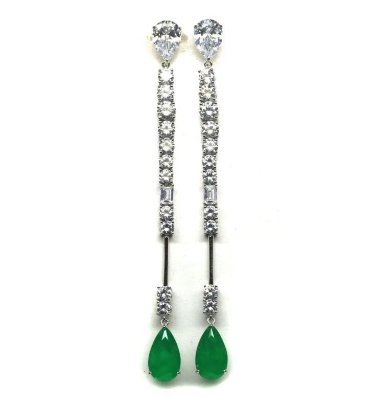 Aros Cuarzo Verde y Topacio Blanco