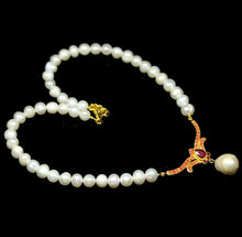 Load image in the gallery viewer, River Pearl Necklace, Ruby and Baroque Pearl
