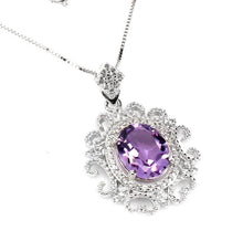 Upload image to gallery viewer, Art Deco Amethyst and White Topaz Pendant