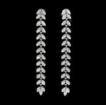 Upload image to gallery viewer, Long White Topaz Earrings