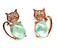 Upload image to gallery viewer, Gatito Prehnite Rose Gold Hoops
