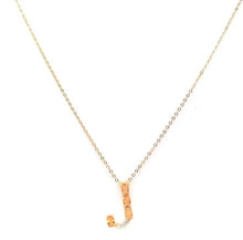 Load image in gallery viewer, Letter “J” Necklace, Orange Fire Opal and White Topaz