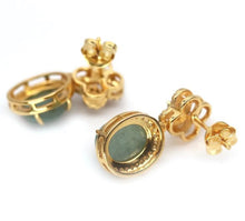 Load image in gallery viewer, Prehnite, Tsavorite and White Topaz Hoops