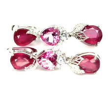 Load image in gallery viewer, Ruby Earrings, Mystic Pink Topaz and White Topaz