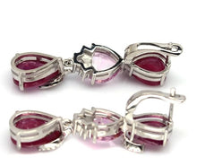 Load image in gallery viewer, Ruby Earrings, Mystic Pink Topaz and White Topaz