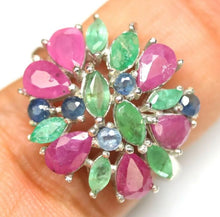 Load image in gallery viewer, Ruby, Emerald and Sapphire Ring / Size 7 (14)