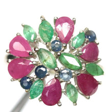 Cargar imagen en el visor de la galería, Anillo Rubí, Esmeralda y Zafiro / Talla 7 (14)
