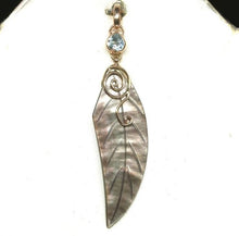 Load image in gallery viewer, Mother of Pearl and Sky Blue Topaz Pendant