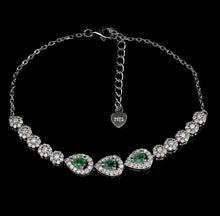 Load image in gallery viewer, Emerald and White Topaz Bracelet