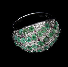 Load image in gallery viewer, Bombe Emerald and White Topaz Ring / Size 8 (17)