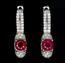 Load image in the gallery viewer, Ruby and White Topaz Earrings