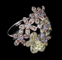 Load image in gallery viewer, Flower and Butterflies Ring / Size 8,5 (18)