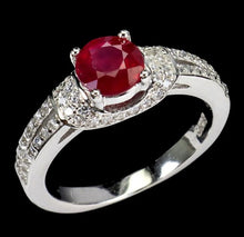 Load image in the gallery viewer, Ruby and White Topaz Ring / Size 7 (14)
