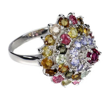 Load image in gallery viewer, Colorful Tourmaline and Tanzanite Ring / Size 9,5 (20)