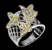 Load image in gallery viewer, Yellow Sapphire Butterfly Ring / Size 7,5 (16)
