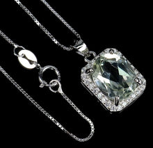 Load image in gallery viewer, Green Amethyst and White Topaz Pendant