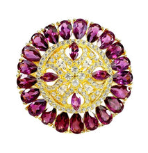 Load image in gallery viewer, Rhodolite and White Topaz Ring Gold / Size 7 (14)