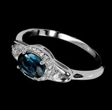 Load image in gallery viewer, London Blue Topaz and White Topaz Ring / Size 9 (19)