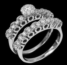 Load image in gallery viewer, White Topaz Double Ring / Size 7,5 (15)