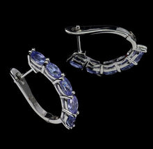 Load image in gallery viewer, Tanzanite Half Hoop Earrings