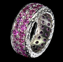 Load image in gallery viewer, Double Rhodolite Infinity Ring / Size 6 (12)
