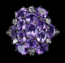 Load image in the gallery viewer, Amethyst and White Topaz Ring / Size 9 (19)
