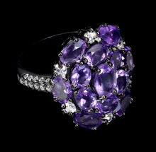 Load image in the gallery viewer, Amethyst and White Topaz Ring / Size 9 (19)