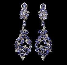 Load image in the gallery viewer, Tanzanite and White Topaz Earrings