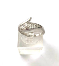 Load image in gallery viewer, White Topaz Snake Ring