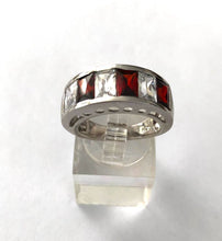 Load image in gallery viewer, Red Topaz and White Topaz Ring / Size 6,5 (13)
