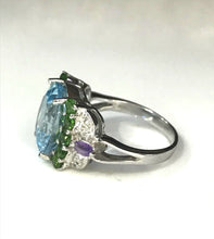 Load image in gallery viewer, Sky Blue Topaz and Peridot Ring / Size 6,5 (13)