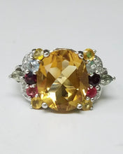 Load image in gallery viewer, Citrine and Multistone Ring / Size 6,5 (13)