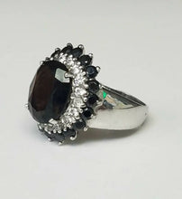 Load image in gallery viewer, Smoked Quartz, Black Spinel and White Topaz Ring / Size 7 (14)