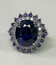 Load image in gallery viewer, Blue Topaz, Amethyst and White Topaz Ring / Size 7 (14)