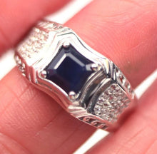 Load image in the gallery viewer, Sapphire and White Topaz Ring / Size 9 (19)