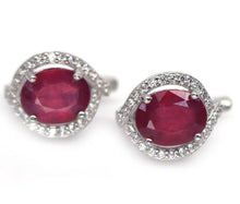 Load image in the gallery viewer, Ruby and White Topaz Earrings