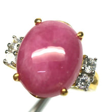 Load image in gallery viewer, Ruby and White Topaz Ring Gold / Size 6,5 (13)