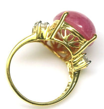 Load image in gallery viewer, Ruby and White Topaz Ring Gold / Size 6,5 (13)