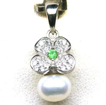 Load image in gallery viewer, River Pearl, Tsavorite and White Topaz Pendant