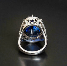 Upload image to the gallery viewer, Oval Sapphire and Moissanite Ring / Size 5,5 (11)